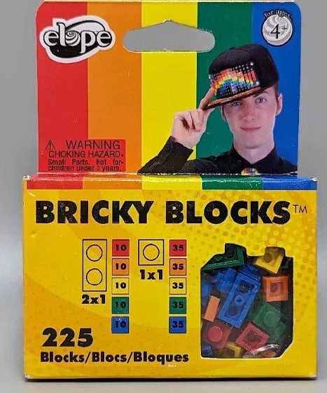 Bricky Blocks 225-teiliges Regenbogen-Set