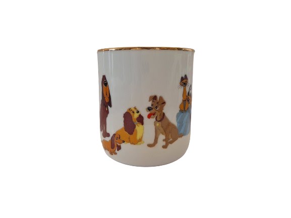 Vintage Disneyland Walt Disney World Lady and the Tramp Gold Rimmed Tea Cup Made in Japan