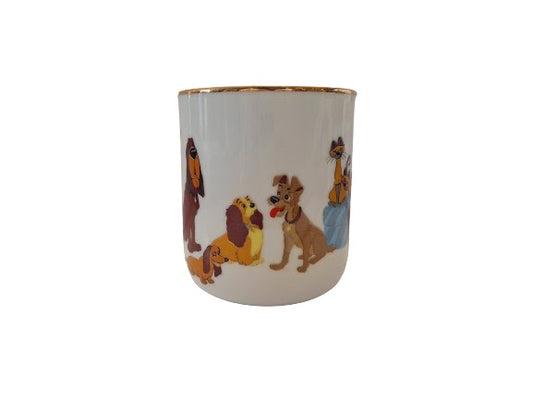 Vintage Disneyland Walt Disney World Lady and the Tramp Gold Rimmed Tea Cup Made in Japan