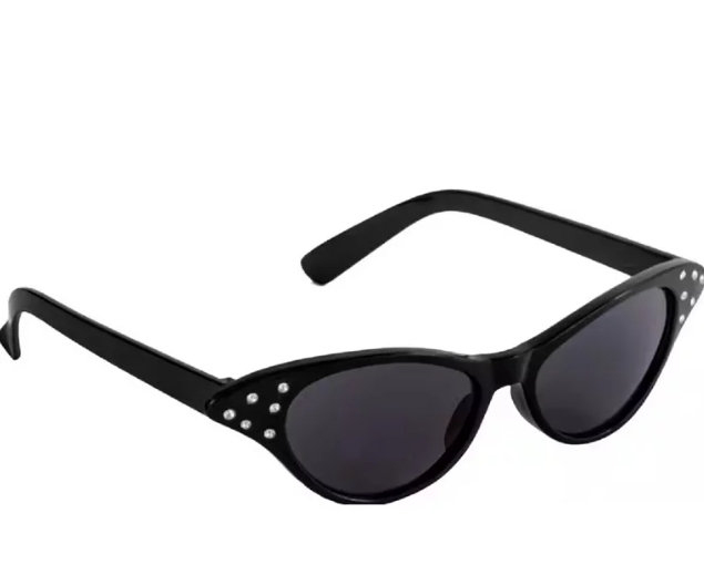 Black 50's Rhinestone Cateye Sunglasses