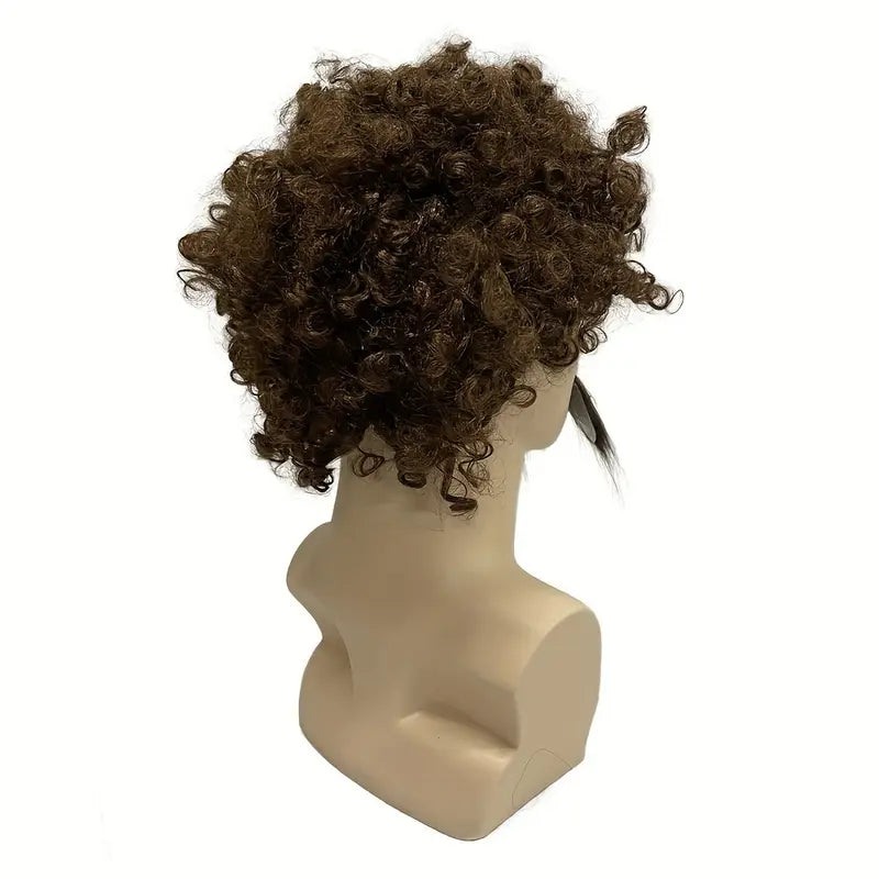Men's Brown Curly Haired Wig
