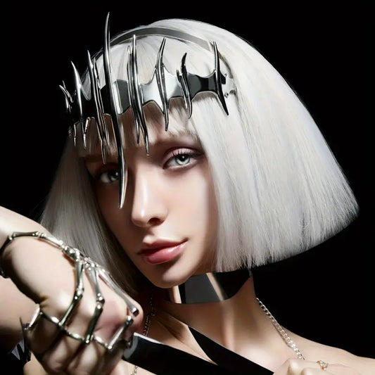 Cyberpunk Gothic Mask Crown (Silvery)