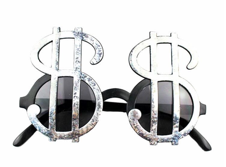 Silver Dollar Sign Sunglasses