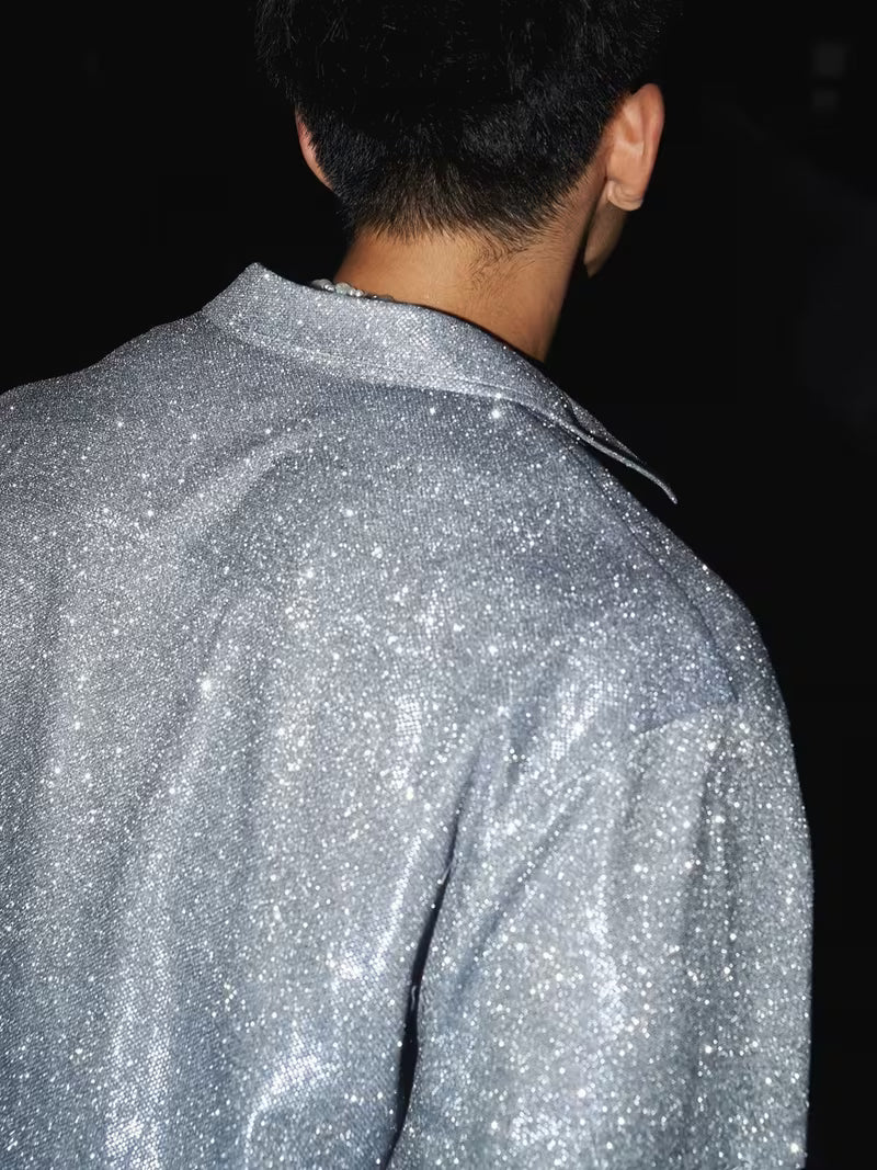 Men's 70s Disco Costume Shiny Long Sleeve Shirt (Copy)