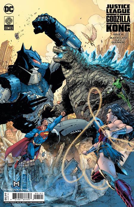 LIGA DE LA JUSTICIA VS GODZILLA VS KONG #1 (DE 7) CVR B JIM LEE Y SCOTT WILLIAMS CARD STOCK VAR