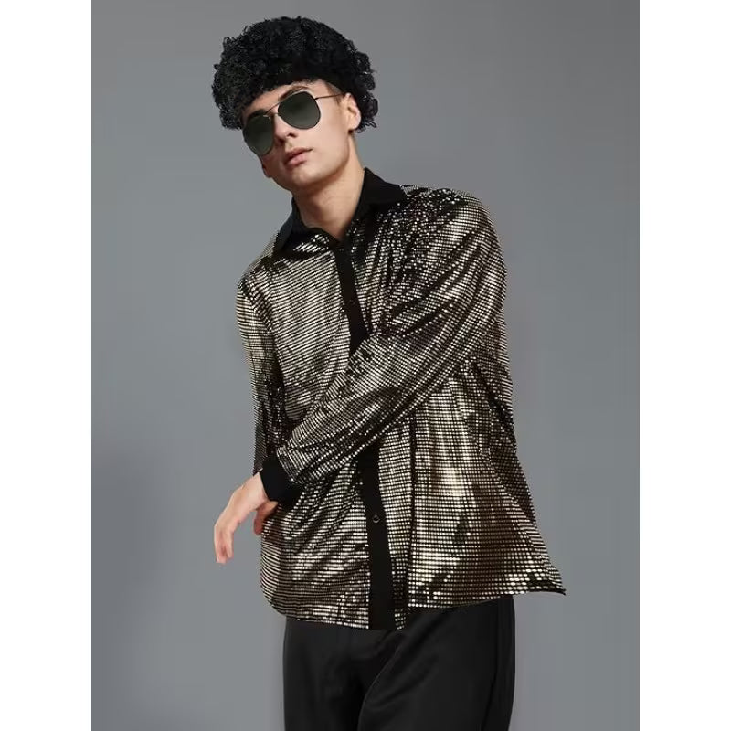 Men's 70s Disco Costume Shirt and Pants Set