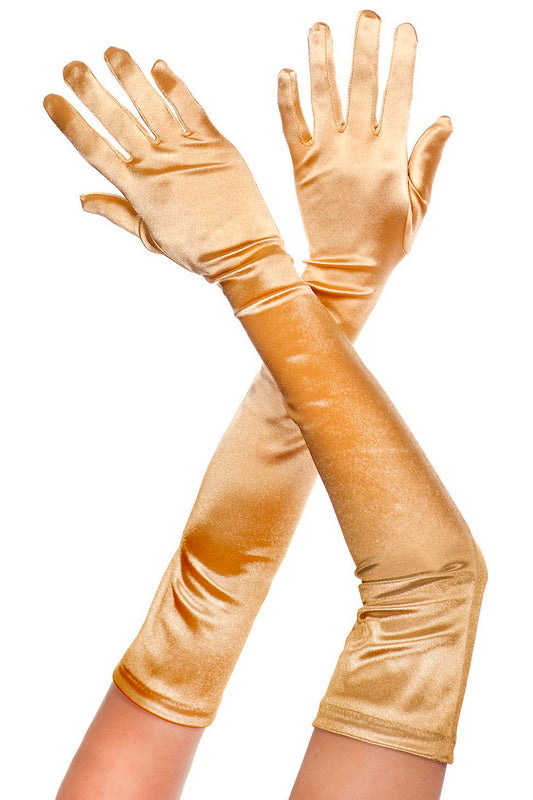 Gold Satin Opera Gloves