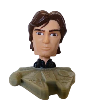 Star Wars: The Clone Wars 2008 McDonald's Happy Meal Han Solo with Millennium Falcon Bobblehead