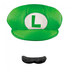 Gorro y bigote de luigi adulto.