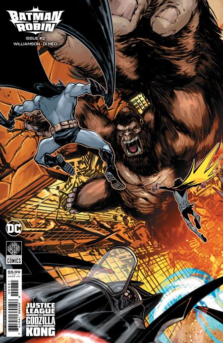 BATMAN UND ROBIN #2 CVR H DAVID BALDEON VERBINDEN JUSTICE LEAGUE VS GODZILLA VS KONG CARD STOCK VAR 10.10.23