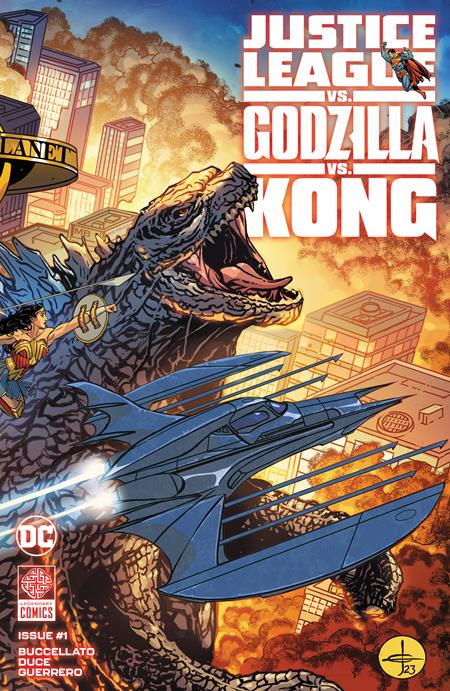 JUSTICE LEAGUE VS GODZILLA VS KONG #1 (VON 7) CVR A DREW JOHNSON WRAPAROUND 17.10.23CVR