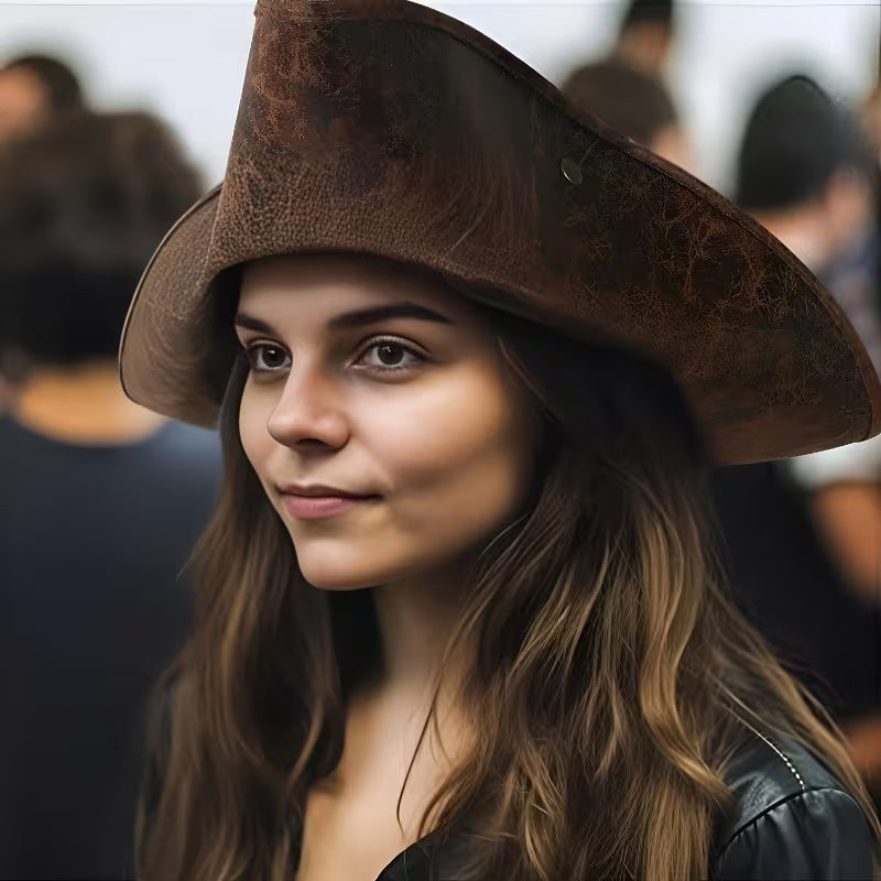 Leatherette Pirate Hat (brown)