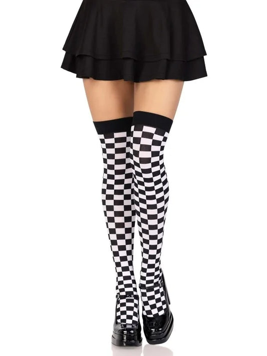 Leg Avenue Checkerboard Thigh Highs