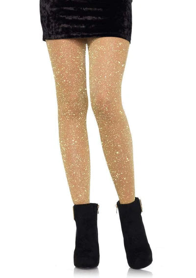 Marsha Lurex Gold Shimmer Tights by Leg Avenue