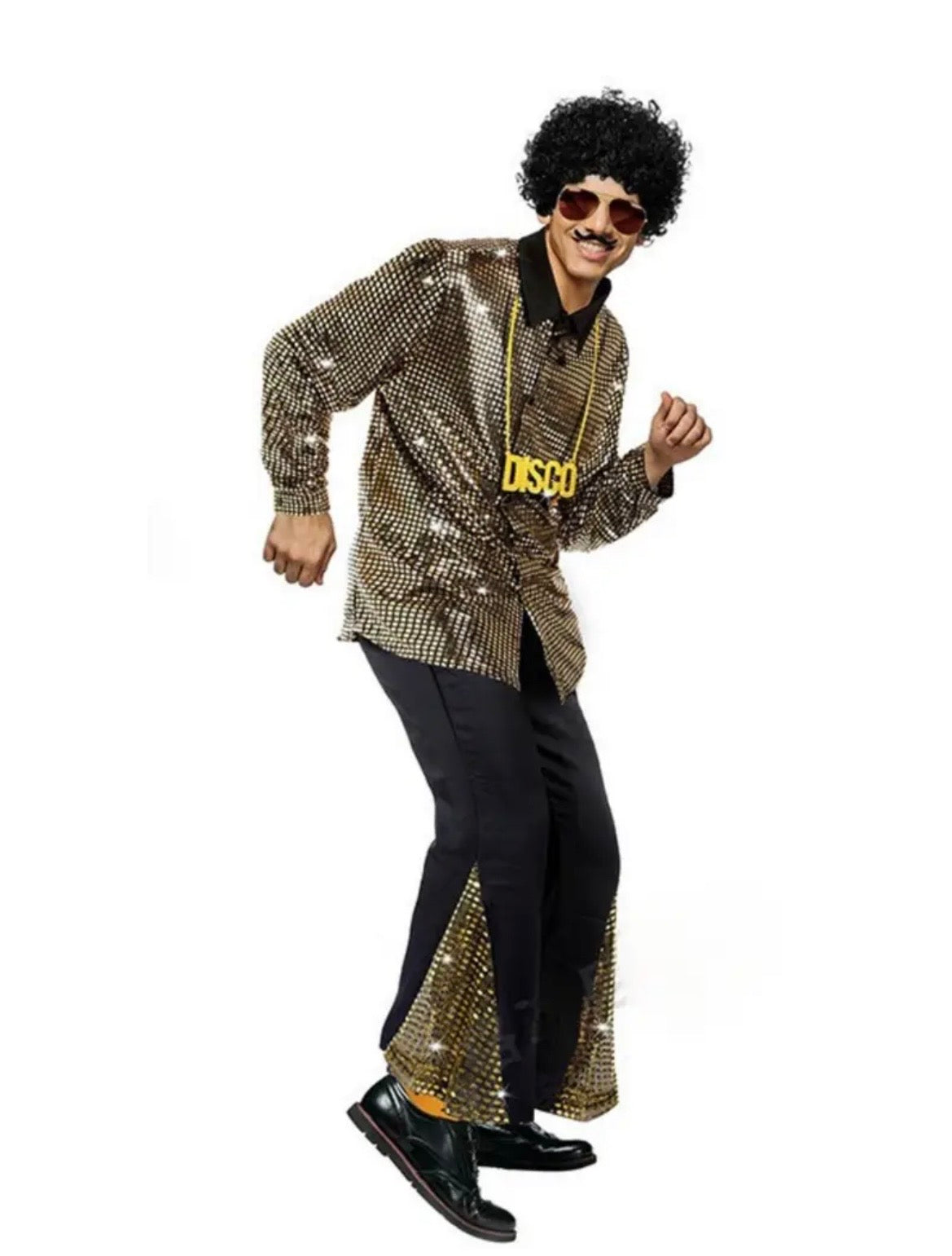 Men's 70s Disco Gold Costume Set
