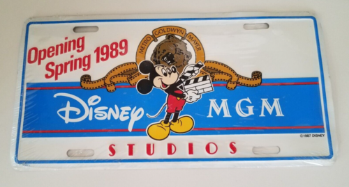 Disney World MGM Studios 1987 Apertura Primavera 1989 Placa de licencia de metal