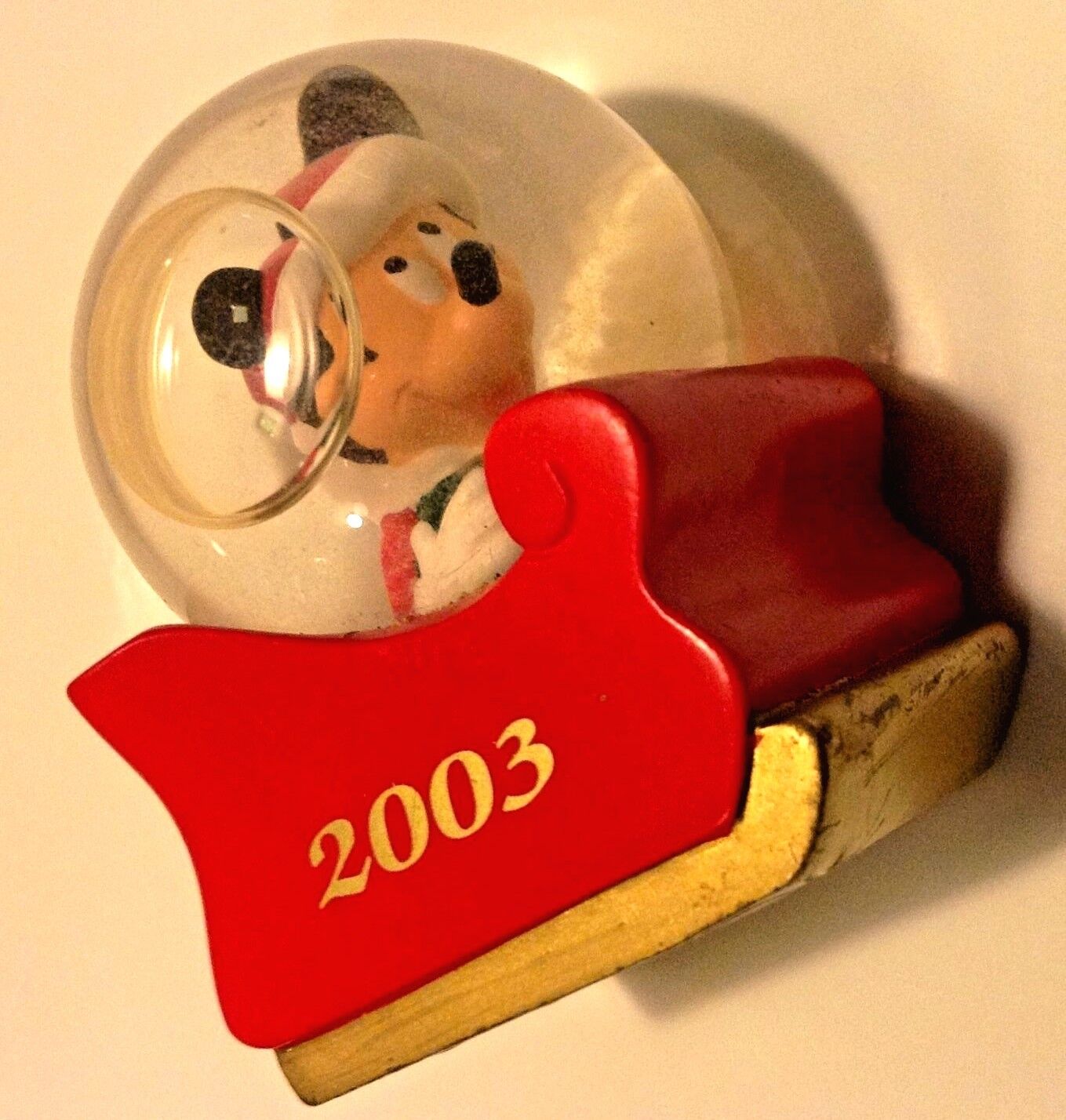 2003 Jcpenney Mickey Mouse in a Sleigh Disney Snowglobe mini globe