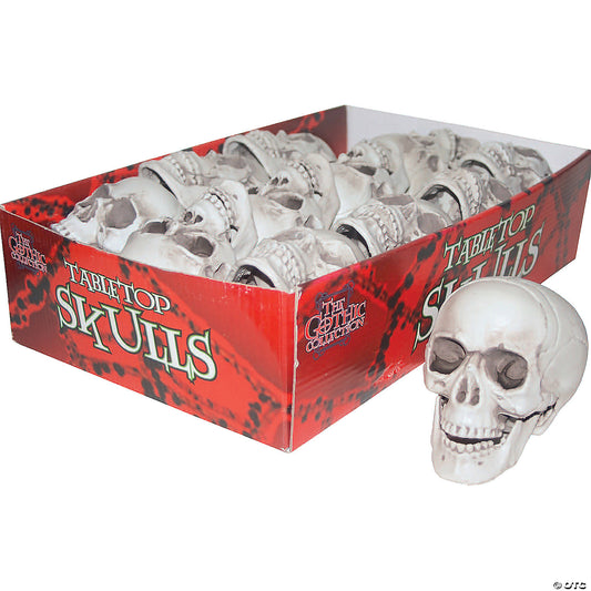 Mini Tabletop Plastic 4-Inch Skull With Moving Jaw