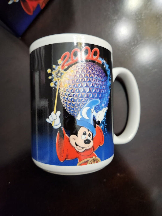 Taza de café Walt Disney World 2000 Mickey Mouse Celebra el futuro