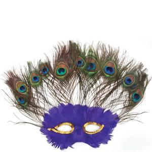 PURPLE PEACOCK FEATHER MASK