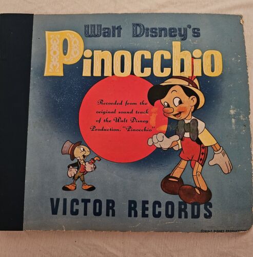 1940 RCA VICTOR Walt Disney PINOCCHIO 78-Speed BOX SET 3-Records