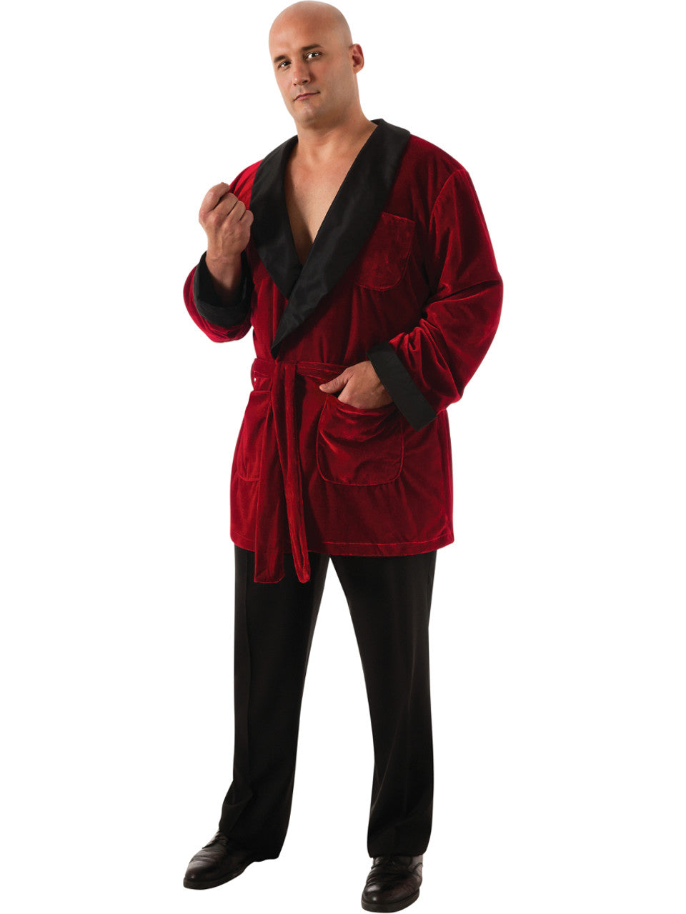 Playboy Hugh Hefner Smoking Jacket with Belt and Pipe - Plus Size