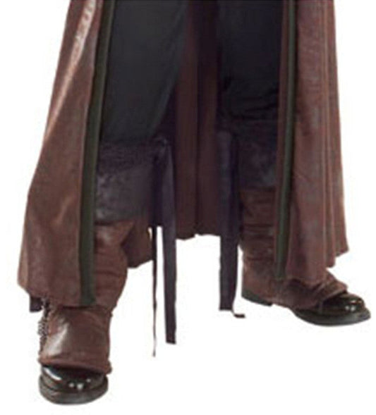 Distressed Suede Boot Tops - Brown