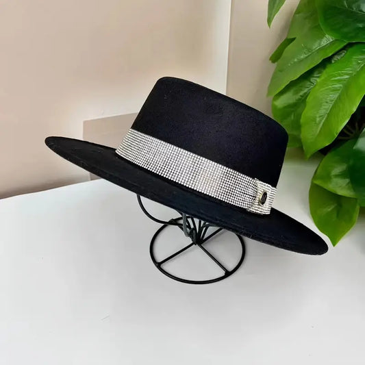 Rhinestone Fedora Wide Brim Hat (Michael Jackson)