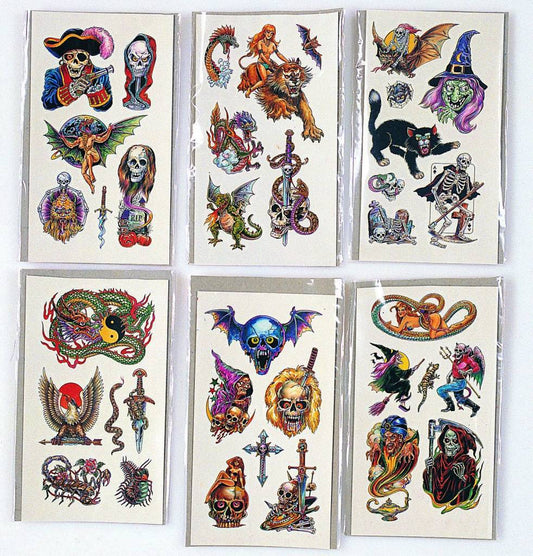 Rubies Costume Company Hardcore Assortment Temporary Tattoos 1 Sheet