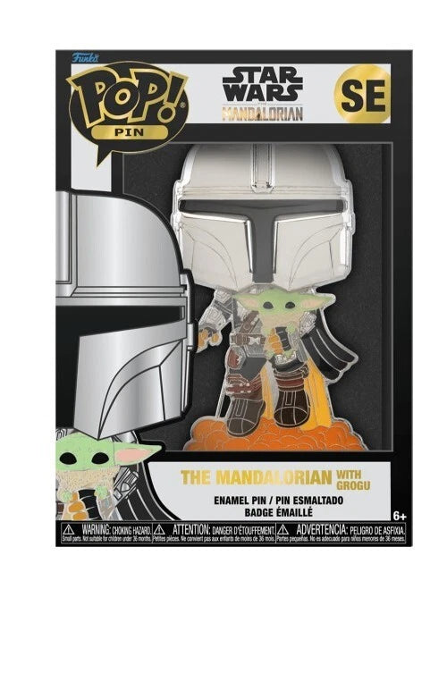 Funko Pop! Pin Star Wars The Mandalorian w/ Grogu Enamel Pin w/ Removable Stand