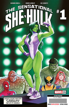 SENSATIONAL SHE-HULK 1 JEN BARTEL 2ND PRINTING VARIANT  12/6/23