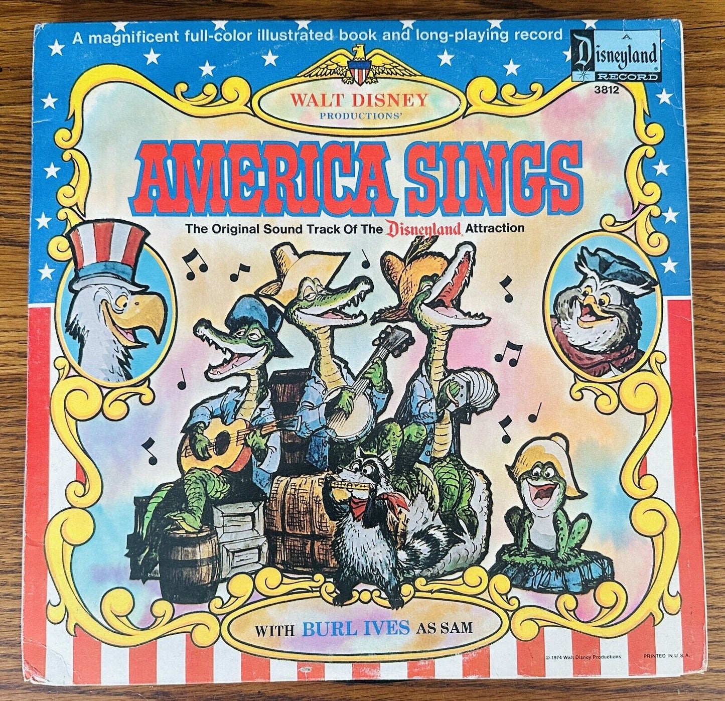 DISNEY AMERICA SINGS RECORD BURL IVES LP mit BUCH DISNEYLAND