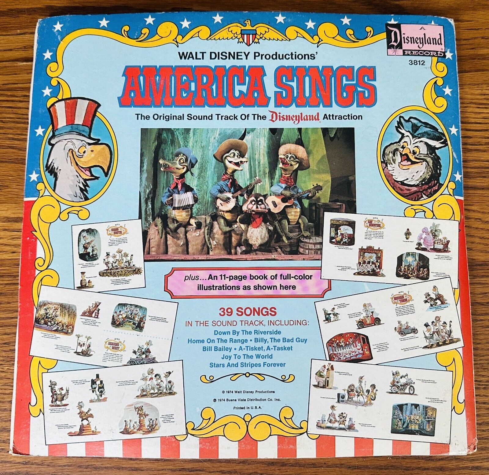 DISNEY AMERICA SINGS RECORD BURL IVES LP w BOOK DISNEYLAND