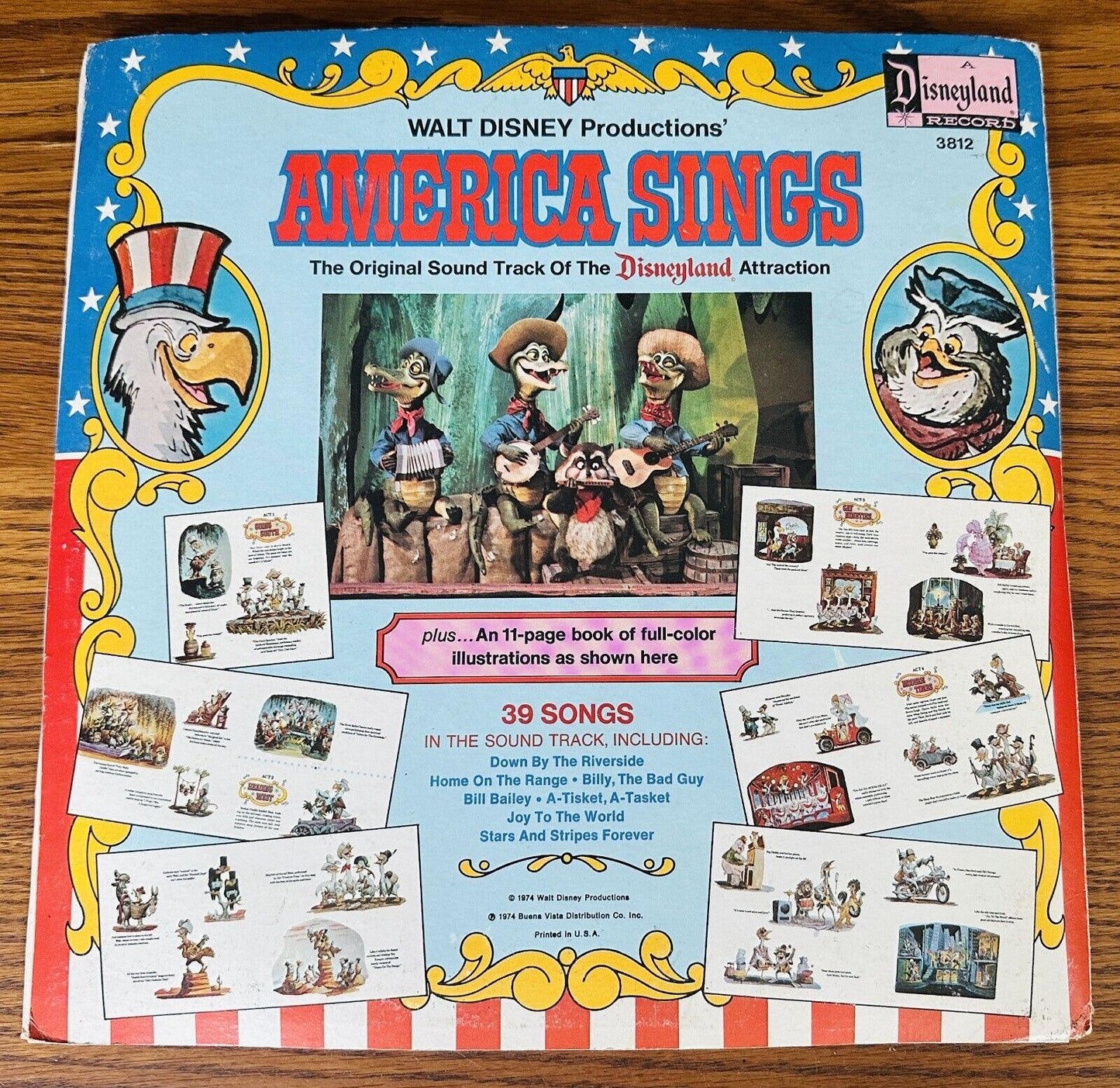 DISNEY AMERICA SINGS RECORD BURL IVES LP mit BUCH DISNEYLAND