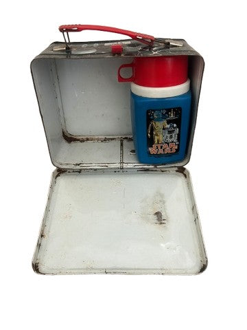 Vintage 1977 Star Wars Thermos Metal Lunch Box with Thermos Cup