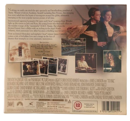 Titanic Collector's Edition VHS with 8 Collector Cards and Exclusive 35mm Film Cell