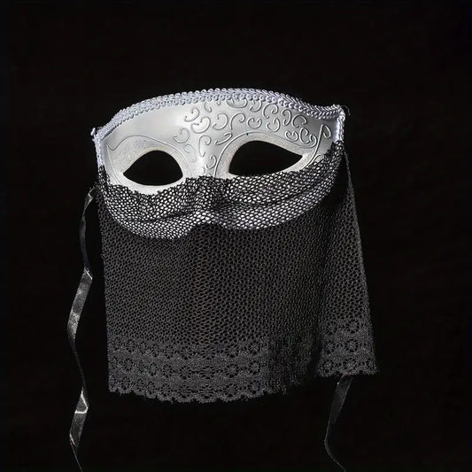 Venetian Masquerade Mask with Veil