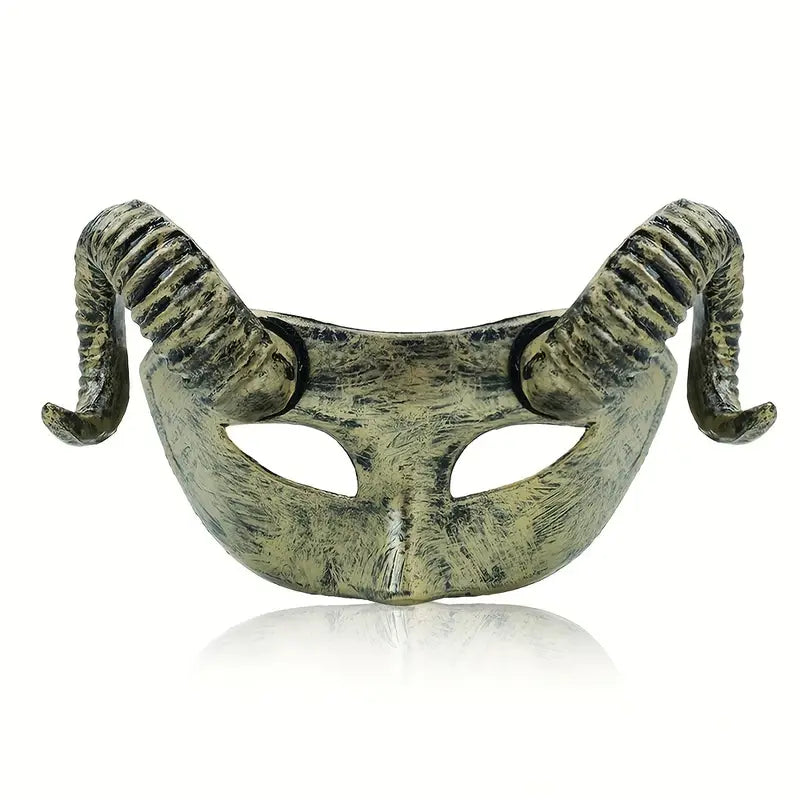 Horned Masquerade Mask (Vintage Golden)