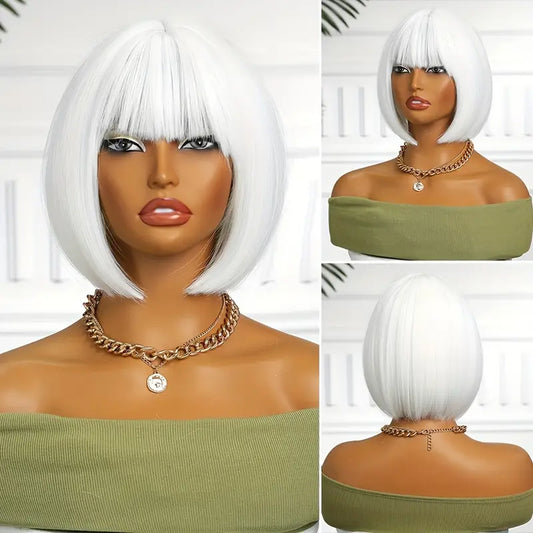 White Bob Wig